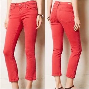 ANTHROPOLOGIE: PILCRO red denim pants